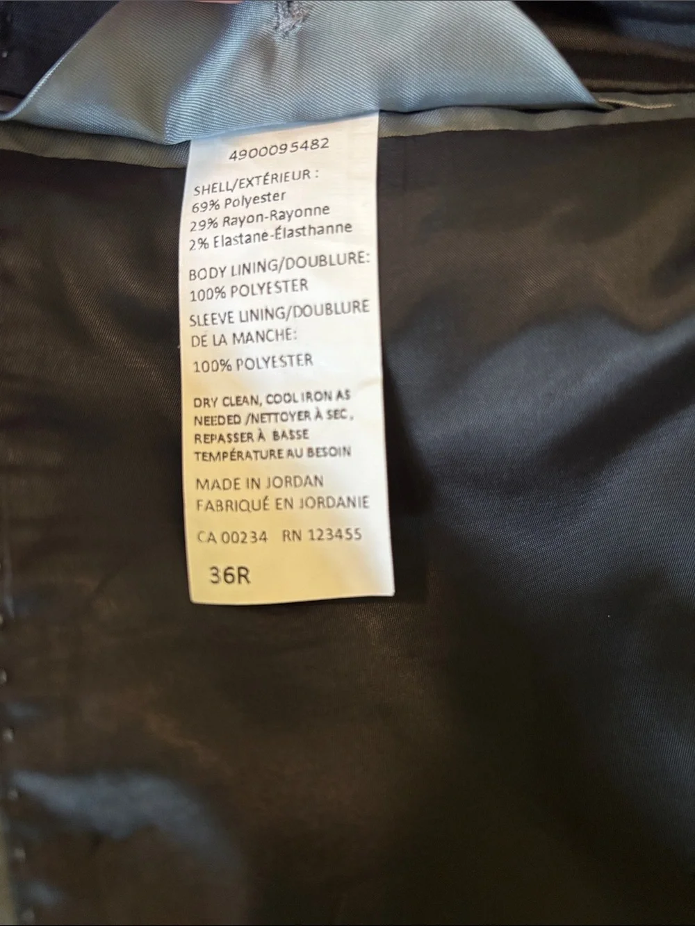Lord & Taylor 1670 Men's Black Two-Piece Suit
